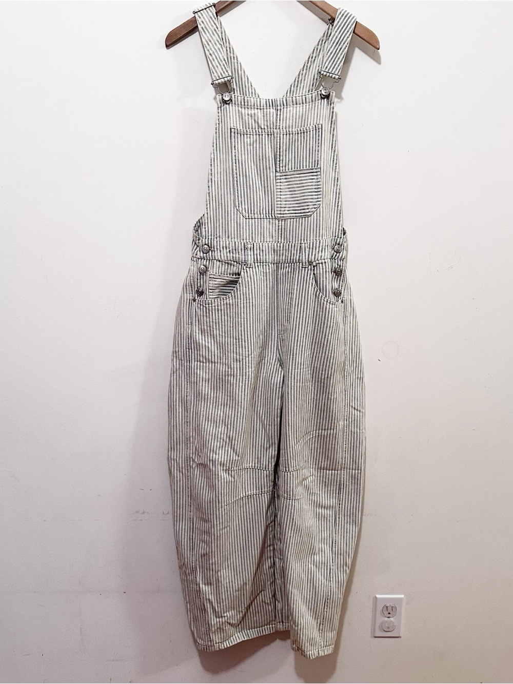Free People We The Free Good Luck Railroad Striped Overalls - Picture 5 of 9